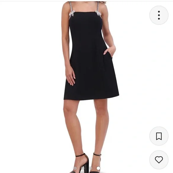 Robe Cocktail Noire Kensie Pretty - Sans Manches, Courte, Taille L, Soie, Neuve Avec étiquette